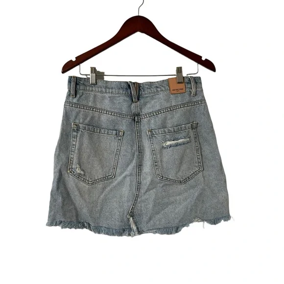 FREE PEOPLE Brea Denim Distressed Skirt - Picture 6 of 8